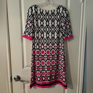Eliza J geometric print shift dress sz 8